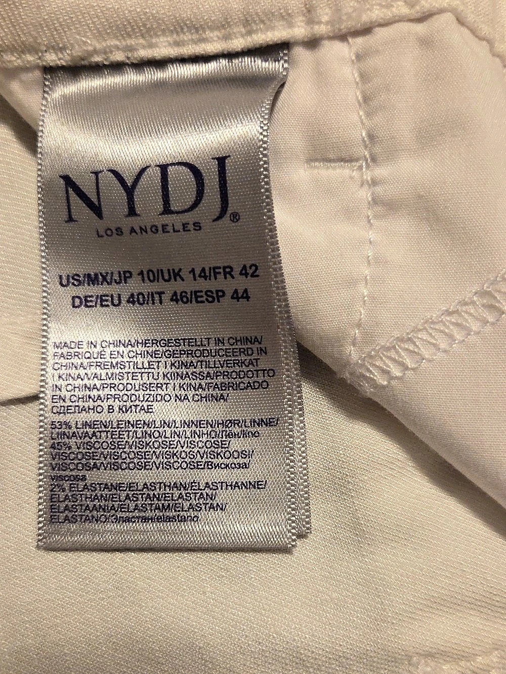 NYDJ Catherine Short in Stretch Linen Bermuda Shorts in White Size 10 - Picture 4 of 5